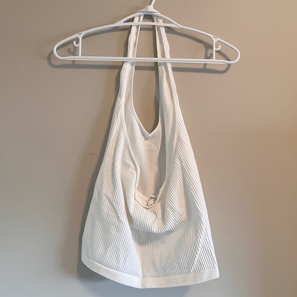Ribbed White Halter Top - Picture 6 of 8